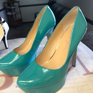 Jessica Simpson blue heels